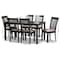 Baxton Studio Minette Sand Upholstered Espresso Wood 7-Piece Dining Set 164-10521-10519 - alternate 7